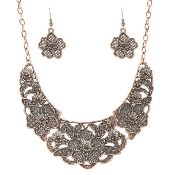 Necklace & Earrings - Petunia Paradise Copper - Picture 2 of 2
